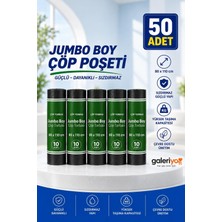 Galeriyo Jumbo Boy Çöp Poşeti-Çöp Torbası 5 Adet 80X110 300 gr Siyah