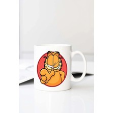 Meschain Meschaın Garfield Yuvarlak Hunors Baskılı 330 ml Porselen Kupa Bardak (123768-1)