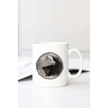 Meschain Meschaın Etiket Kurt Yin Yang D Baskılı 330 ml Porselen Kupa Bardak (123623-1)