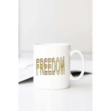 Meschain Meschaın Freedoom Baskılı 330 ml Porselen Kupa Bardak (123489-3)