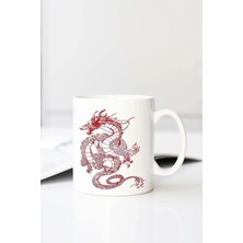 Meschain Meschaın Dragon Baskılı 330 ml Porselen Kupa Bardak (123456-2)