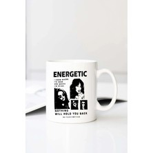 Meschain Meschaın Ezwear Energetic Figure Slog Baskılı 330 ml Porselen Kupa Bardak (123645-1)