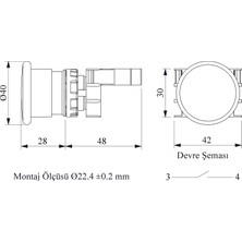 B100MH Siyah Start Butonu Emas - 5'li Paket