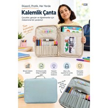 Wi-Fro Kalemlikli Çocuk Aktivite Çizim Çantası Etkinlik Boyama Çantası Defter Gözlü Şeffaf Bölmeli