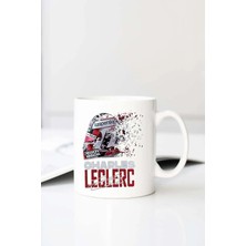 Meschain Meschaın Fanbox Shop Charles Leclerc Kask Parlayan Viz Baskılı 330 ml Porselen Kupa Bardak (123652-1)
