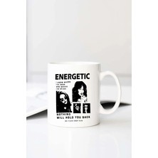 Meschain Meschaın Ezwear Energetic Figure Slog Baskılı 330 ml Porselen Kupa Bardak (123645-1)