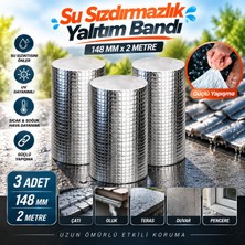 Nzb 3 Adet Çatı Izolasyon Bandı 148 mm 2 Metre Su Sızdırmazlık Geçirmezlik Yalıtım Çamur Tamir Çatlak Boru Bant