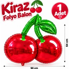 Bkmc Party Kiraz Folyo Balon 1 Adet 90X64 cm Büyük Balon Doğum Günü Süsü Parti Dekorasyonu Folyo Balon Doğum Günü Parti Seti Süsü