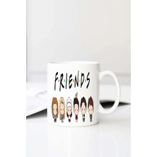 Meschain Meschaın Friends B C Kler Baskılı 330 ml Porselen Kupa Bardak (123470-4)