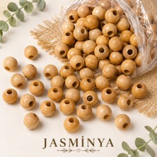 Jasminya 20 Adet Cilalı& Vernikli 12 mm Ahşap Boncuk Tahta Boncuk
