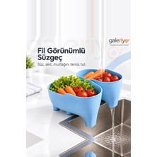 Galeriyo Çok Amaçlı Süzgeç - Sebze, Meyve ve Makarna Süzgeci 1 Adet Mavi