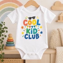 Igıgı Collection Cool Kid Club Ingilizce Baskılı %100 Pamuk Beyaz Unisex Bebek Zıbın