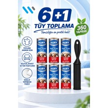 Dory Tüy Toplama Rulosu 6’lı Set + Sap – Evcil Hayvan Tüyü, Koltuk ve Kıyafet Için