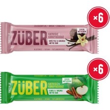 Züber Meyve Bar Ikili Deneme Paketi 40G x 12 Adet (Vanilyalı ve Kakaolu, Elmalı ve Tarçınlı)