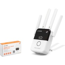 Pix-Link Pıxlınk AC35Q Wifi Repeater Router Access Point AC3800 Dual Band 5 Ghz Siyah Beyaz