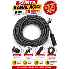 Ellante 9 mm × 20 Metre Susta Kanal Açıcı Spiral – Manuel Gider Açma Teli, Lavabo Mutfak Banyo Tıkanıklık Açıcı