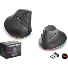 Nodar ND1214 Tri Mode Ergonomik Dikey Rgb Gaming Mouse 7200 Dpı 6 Tuş Siyah