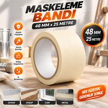Nzb Maskeleme Bandı 25 Metre x 48 mm Koruma Kağıt Bant Boya Tamir Ahşap Cam Metal Oto Yüzey Yüksek Kalite