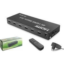 Hadron HDX1388 HDMI Matrix Switch Ses Çıkışlı Kumandalı 4K 60 Hz 2 Giriş 4 Çıkış Siyah
