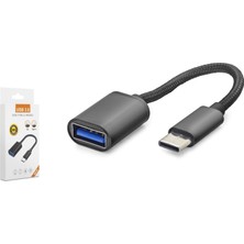 Hadron HDX1001S Type-C To USB 3.0 Otg Dönüştürücü Kablo Siyah