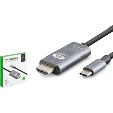 Hadron HDX7853 Type-C To HDMI Görüntü Kablosu 4K 30 Hz 1.8 M Gri