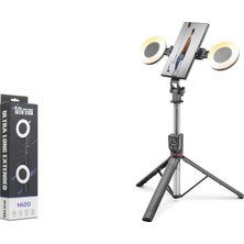 Nodar ND1033 Telefon Tripodu ve Selfie Çubuğu Çift LED Bluetooth Kumandalı 182 cm Siyah