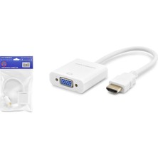 Hadron HDX2020B HDMI To VGA Görüntü Dönüştürücü 1080P Beyaz