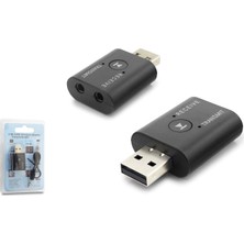 Hadron HD9006 USB Bluetooth Ses Verici Alıcı Adaptör 2 In 1 Siyah