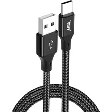 Buff BL71 USB Type-C 2.4A 1.2M Data ve Şarj Kablosu Siyah