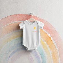 Igigi Collection Igıgı You Are Unique Yıldız Baskılı %100 Pamuk Kısa Kollu Beyaz Unisex Bebek Zıbın
