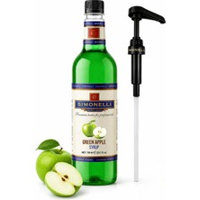 Simonelli Yeşil Elma Aromalı Kahve ve Kokteyl Şurubu 700 ml - Soğuk/Sıcak İçecek, Mocktail ve Limonata Şurubu (Pompa Dahil)