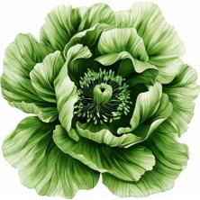 I Love Home Glass Mise En Place Flower 2'li Kokteyl Servis Yeşil
