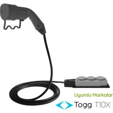Plugen V2L Adaptör 3 Metre 3\'lü Uzatma Prizli - Togg T10X Uyumlu Araçtan 220V Priz Çıkışı S/g