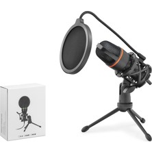 Alvenda Home ME4USB Profesyonel Rgb Mikrofon 48 Khz / 16 Bit Çok Yönlü Type-C - Siyah