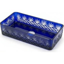 I Love Home Glass Kristal Kesme Dekor Baton Kase 25 x 15 cm Mavi