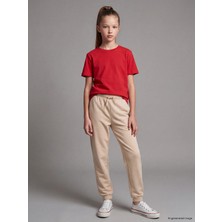Lc Waikiki Yeni Sezon Bej Beli Lastikli Kız Çocuk Jogger Eşofman Altı