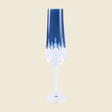 I Love Home Glass Kristal Flüt Kadeh 200 cc - Tekli Mavi