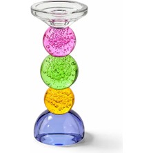 I Love Home Glass Bubble Kristal Cam Şamdan 27 cm - Tekli