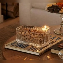 I Love Home Glass Diamond Kristal Oval Sunum Kase 11 x 24 cm