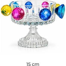 I Love Home Glass Kristal Top Dik Kesme Ayaklı Kase 15 cm