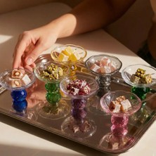 I Love Home Glass Kristal Top Kahve Yanı Tabak 6'li Set