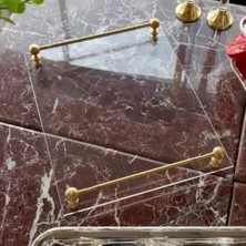 I Love Home Glass King Tray Büyük Tepsi 39.5 x 32