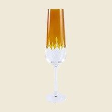 I Love Home Glass Kristal Flüt Kadeh 200 cc - Tekli Amber