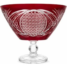 I Love Home Glass Royal Ruby Kristal Ayaklı Kase