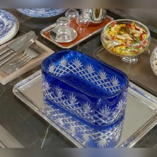I Love Home Glass Kristal Püskül Desen Mavi Baton Kase 11*24 cm