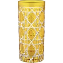 I Love Home Glass Luxury Cam Uzun Su Bardağı 485 ml - Tekli Sarı