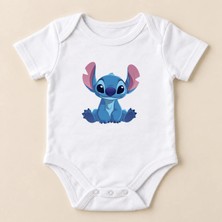 Igigi Collection Igıgı Collection Mavi Dost Baskılı %100 Pamuk Kısa Kollu Unisex Bebek Zıbın