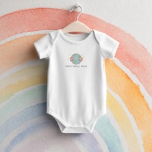 Igigi Collection Igıgı Collection Mama's Whole World Annemin Tüm Dünyası Baskılı %100 Pamuk Bebek Zıbın