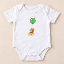 Igigi Collection Igıgı Collection Balon Ayısı Baskılı %100 Pamuk Kısa Kollu Unisex Bebek Zıbın