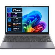 Lenovo Ideapad Slim 3 83RR00JCTR Intel Core 5-315 16GB 512GB SSD 15.3" IPS Freedos Taşınabilir Bilgisayar